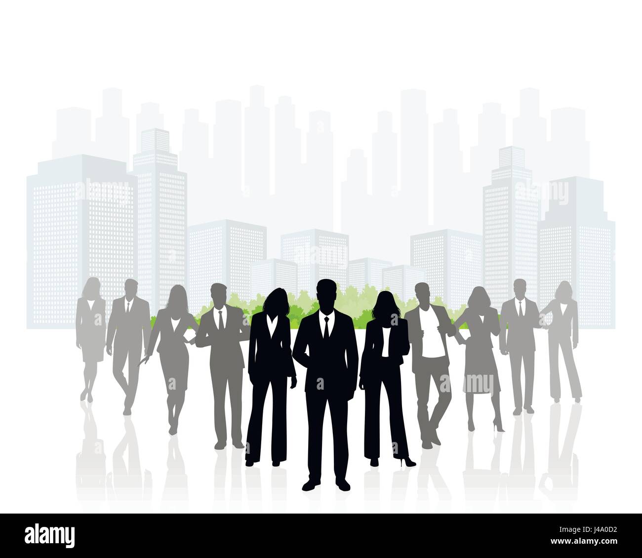 Vector illustration of business team silhouette Stock Vector Image ...