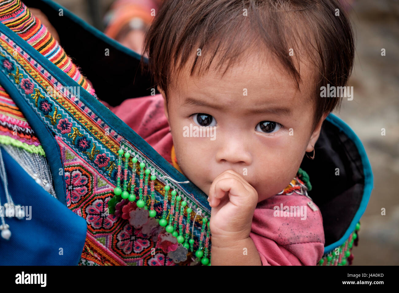 BAC HA, VIETNAM CIRCA SEPTEMBER 2014 Vietnamese baby girl at the Bac