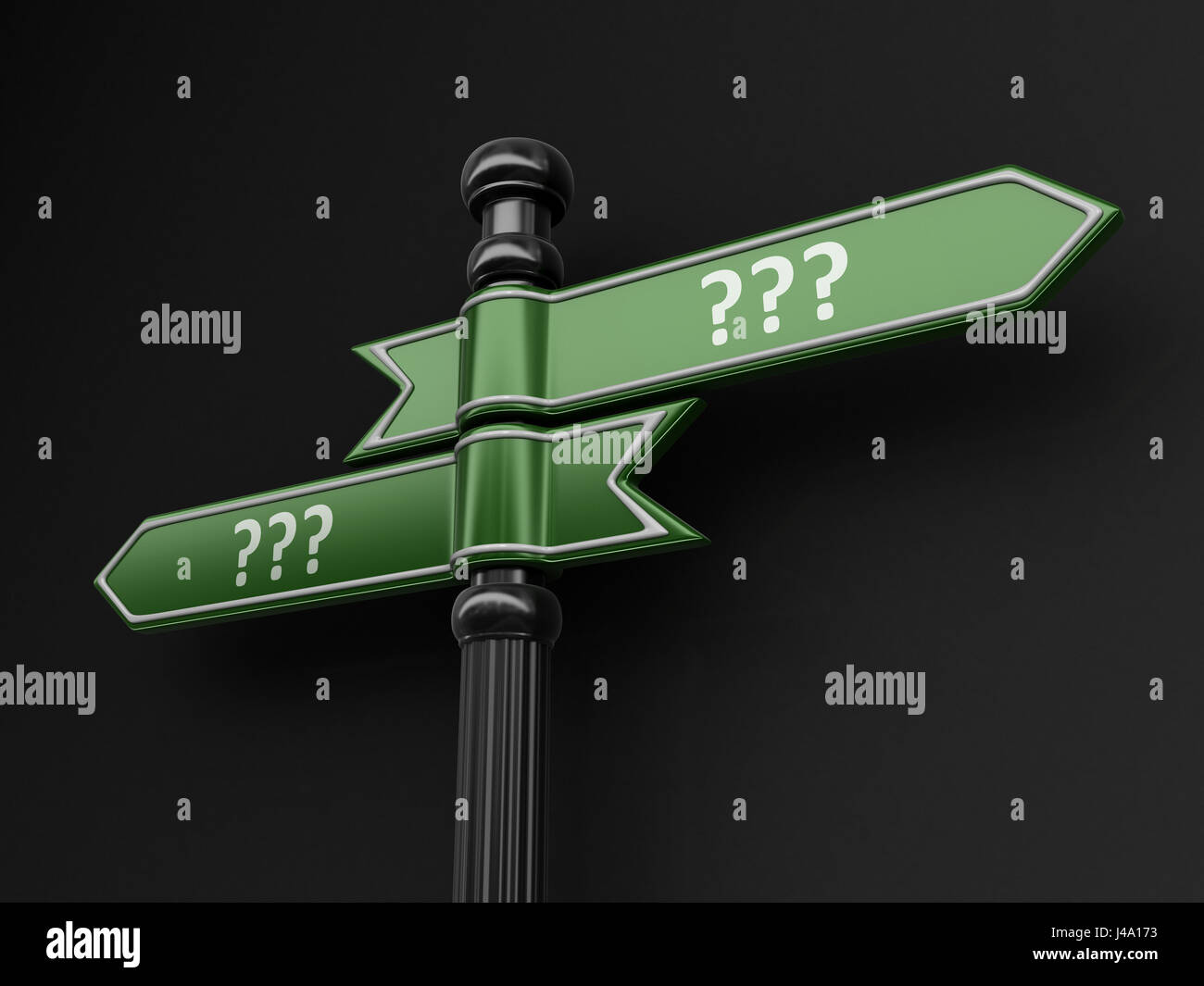 Questions pointers on signpost. Image with clipping path Stock Photo