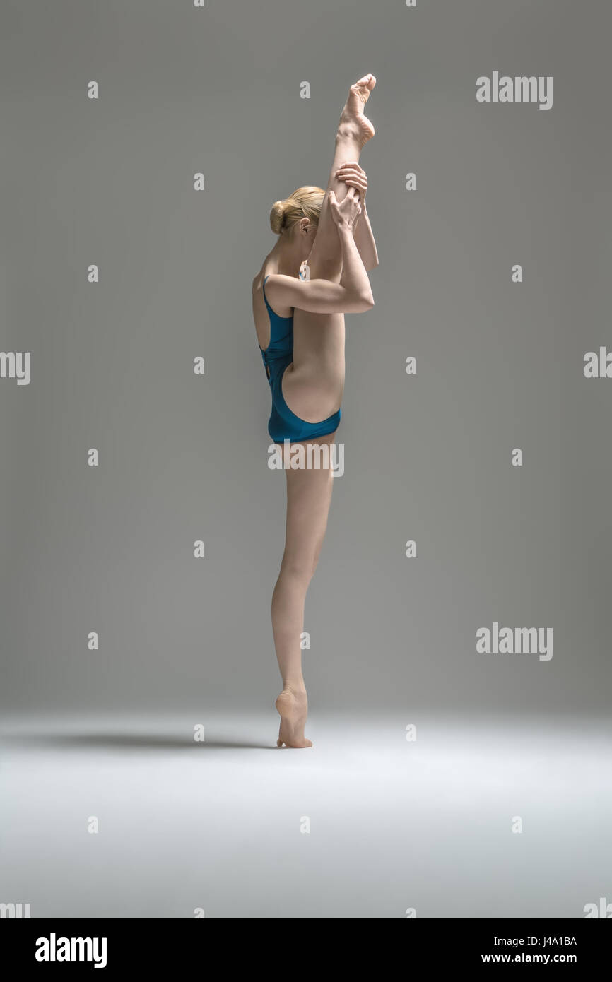 Blonde ballerina in studio Stock Photo