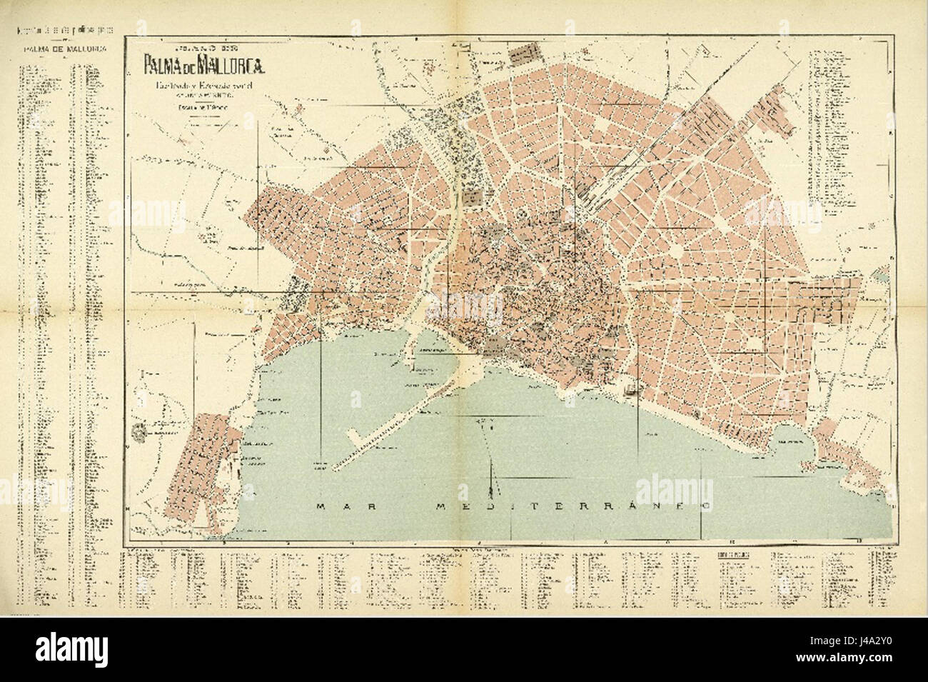 A Historical Map Of Palma De Mallorca Created In 1900 Depicting The A Historical Map Of Palma De Mallorca Created In 1900 Depicting The