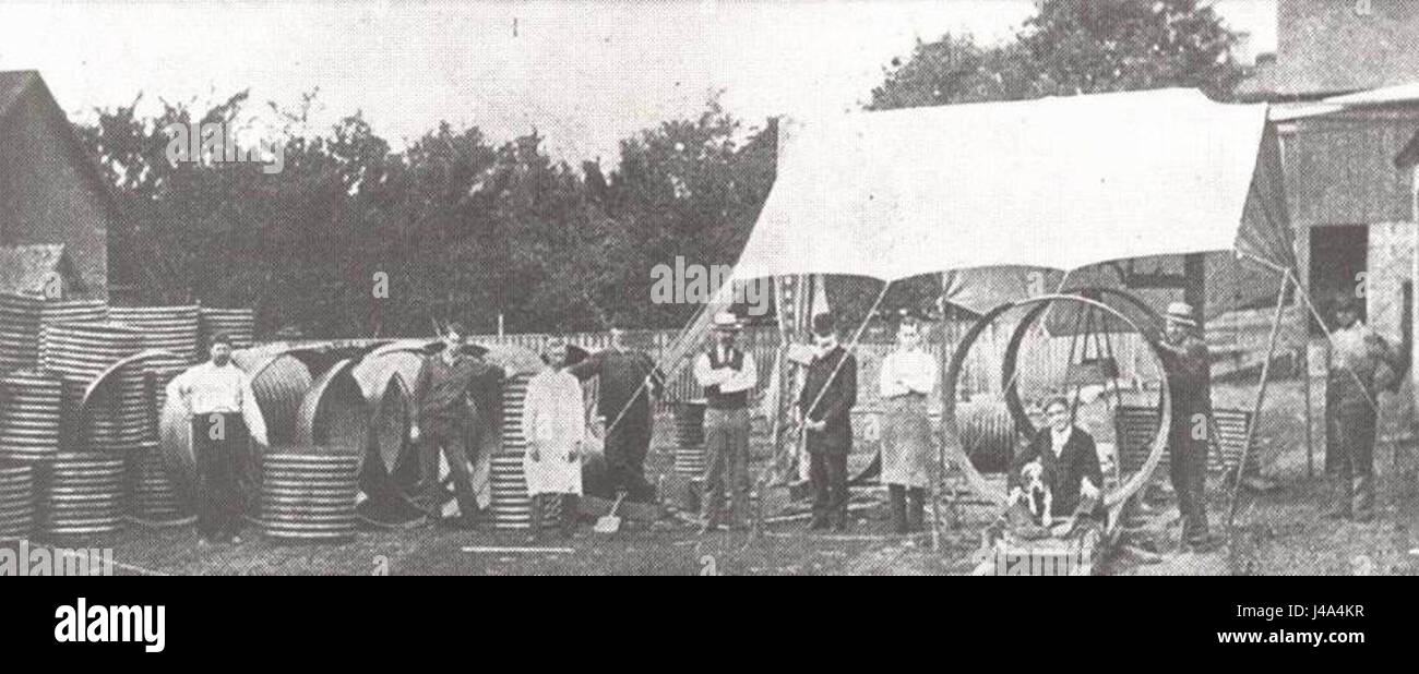 Produktion von Spiralrohren in Crawfordsville (USA), 1896 Stock Photo