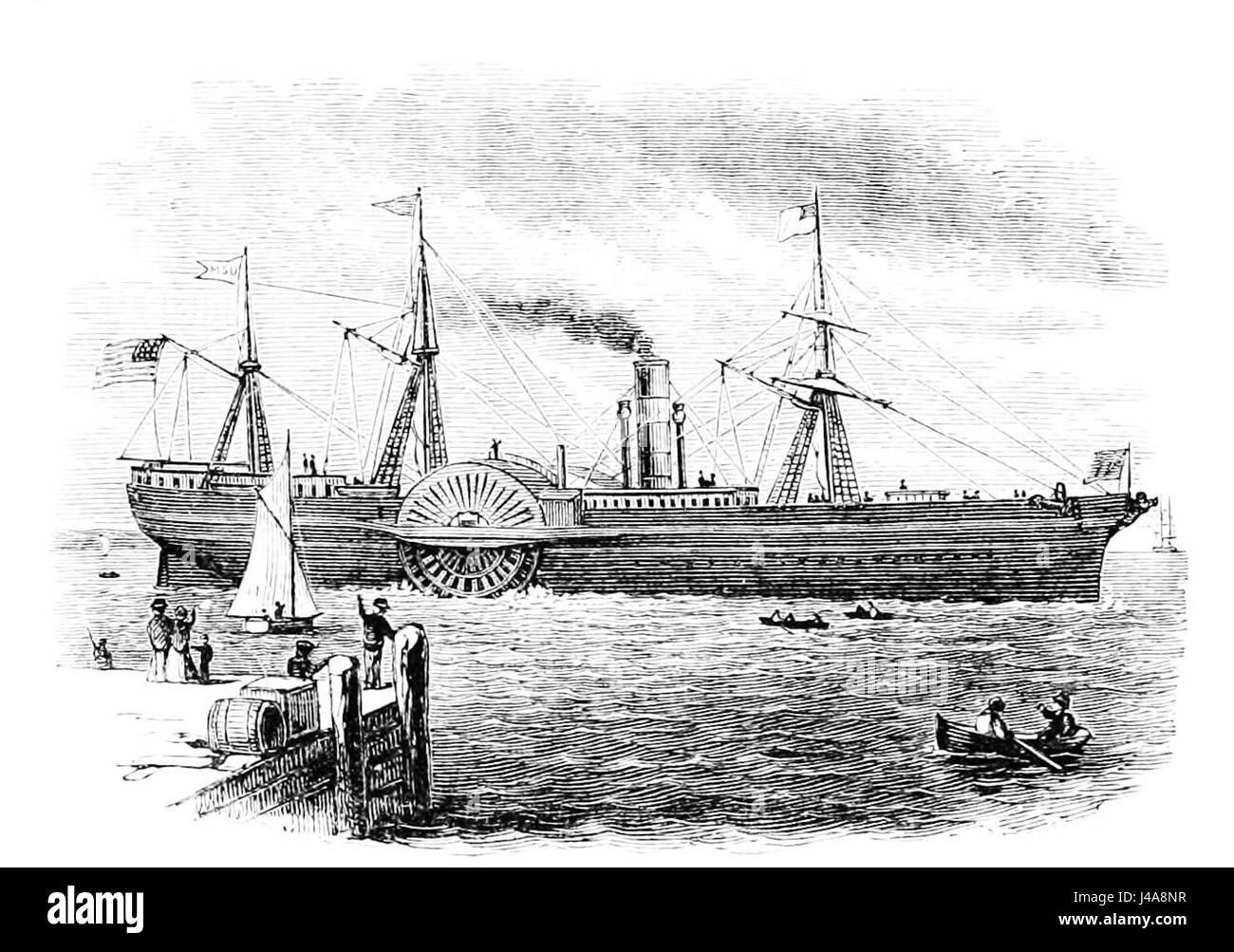 PSM V12 D551 Side wheel ocean steamer 1850 Stock Photo Alamy