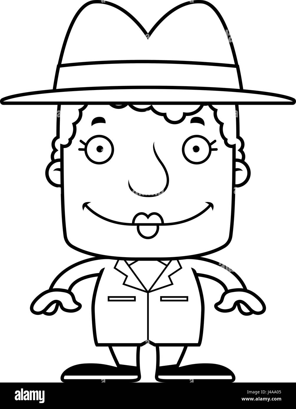 A cartoon detective woman smiling Stock Vector Image &amp; Art - Alamy