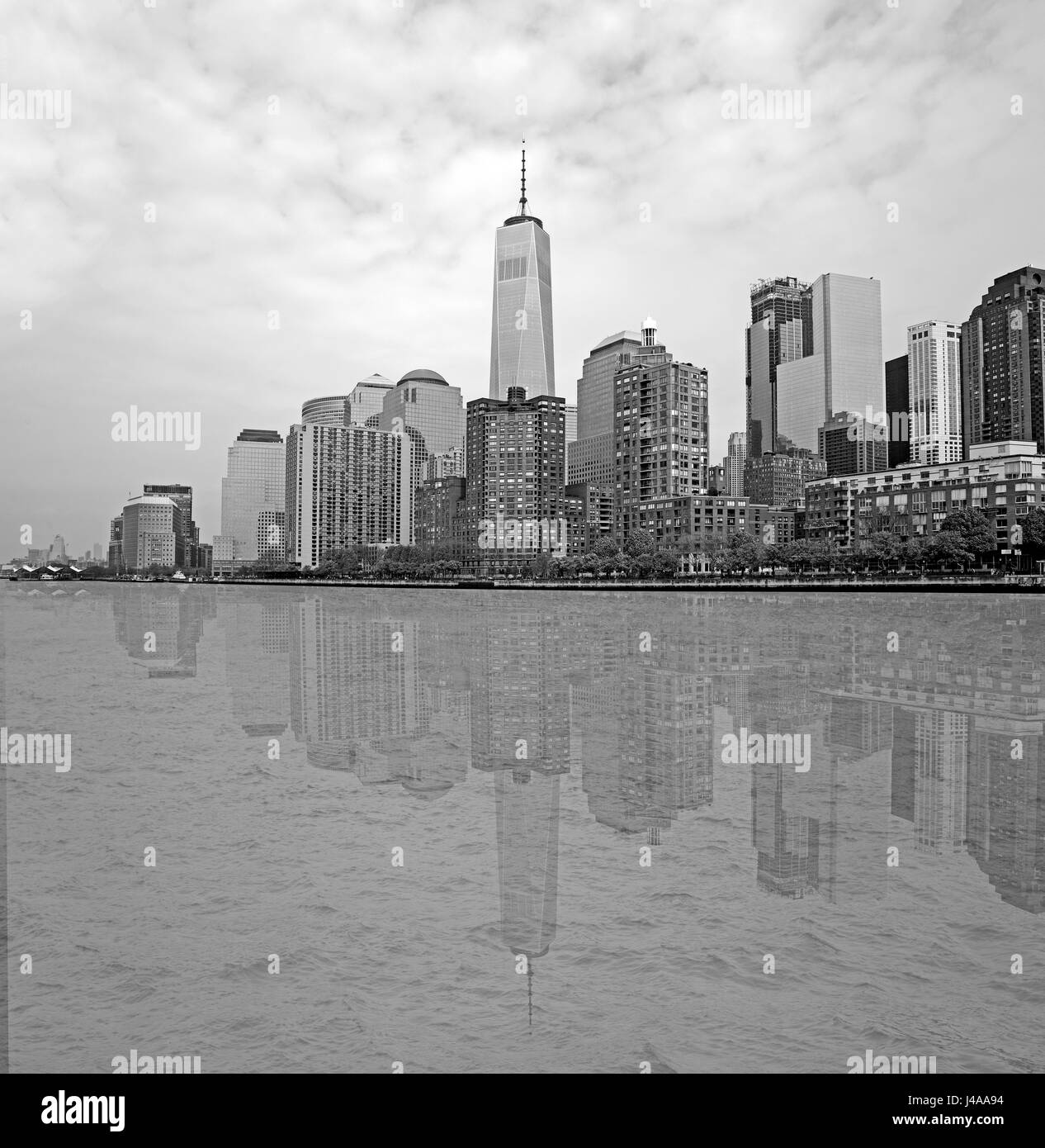 Manhattan taken from Hudson river, New York Stock Photo Alamy