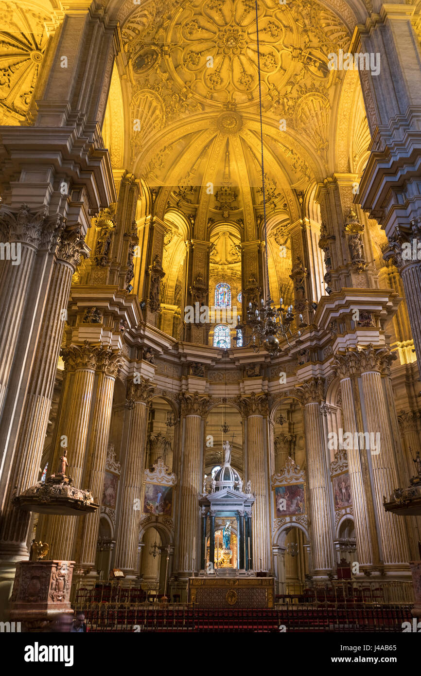 Malaga Spain Cathedral interior. La Santa Iglesia Catedral Basilica de la Encarnacion, Málaga Stock Photo