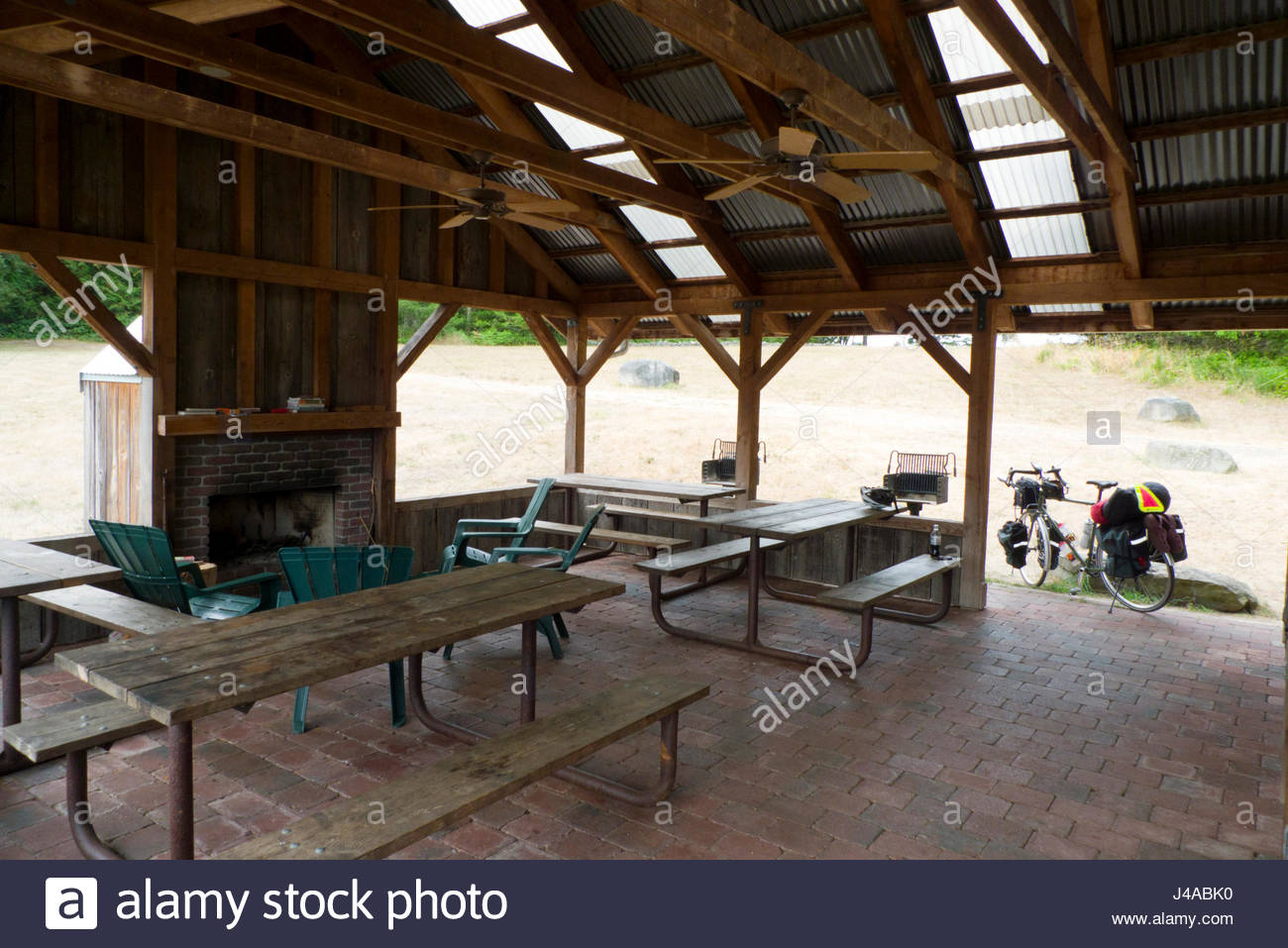 Touring Bicycle Parked Near Camp Building At Lopez Farm Cottages