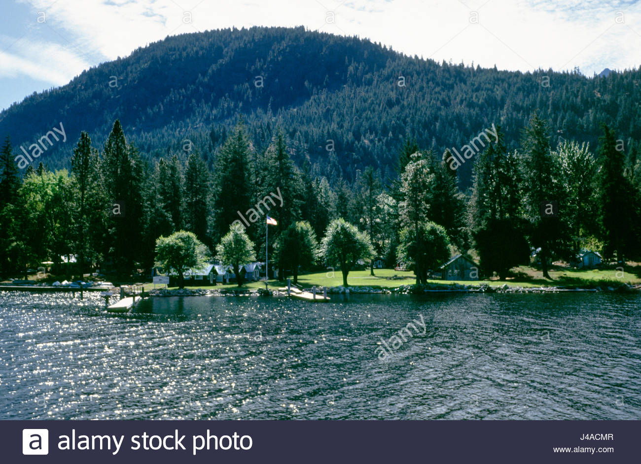 Cabins On A Point At Lucerne Seen From The Lady Of The Lakes