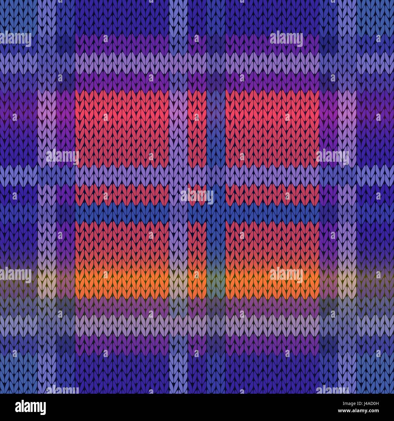 Seamless knitting vector pattern as a fabric texture mainly in blue ...