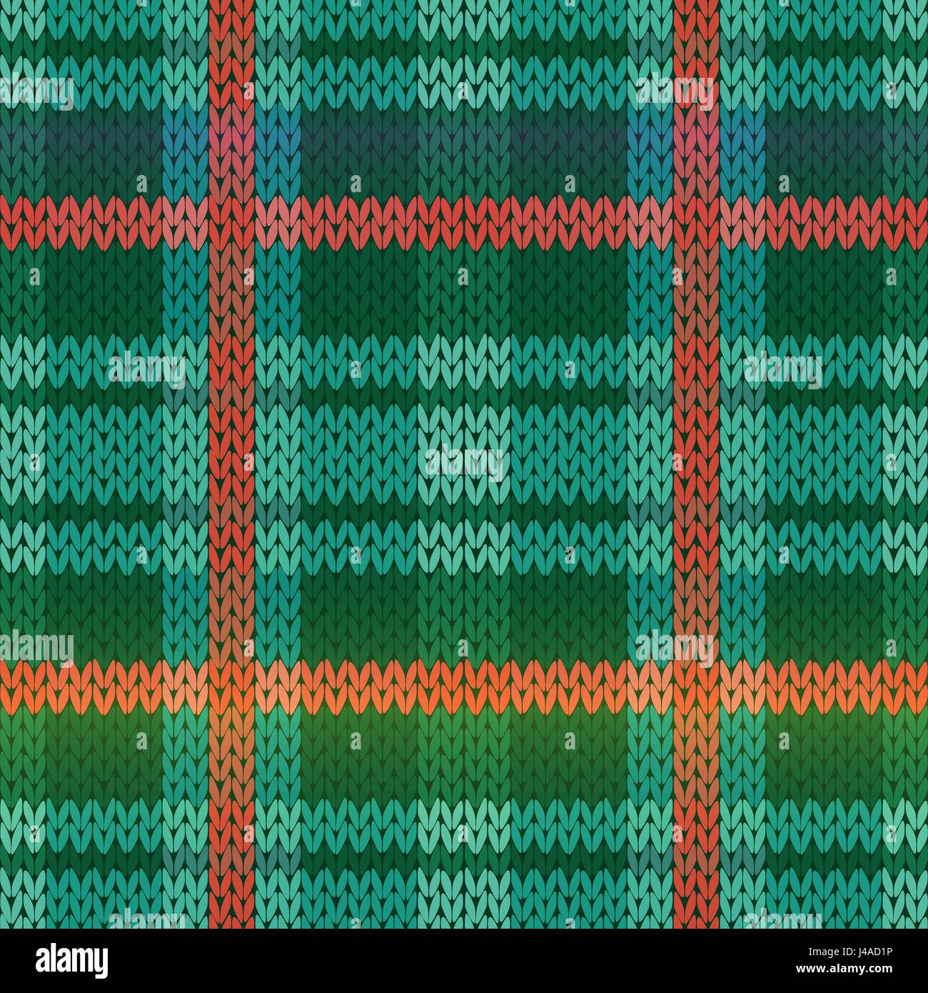 Seamless knitting vector pattern as a fabric texture in green and ...