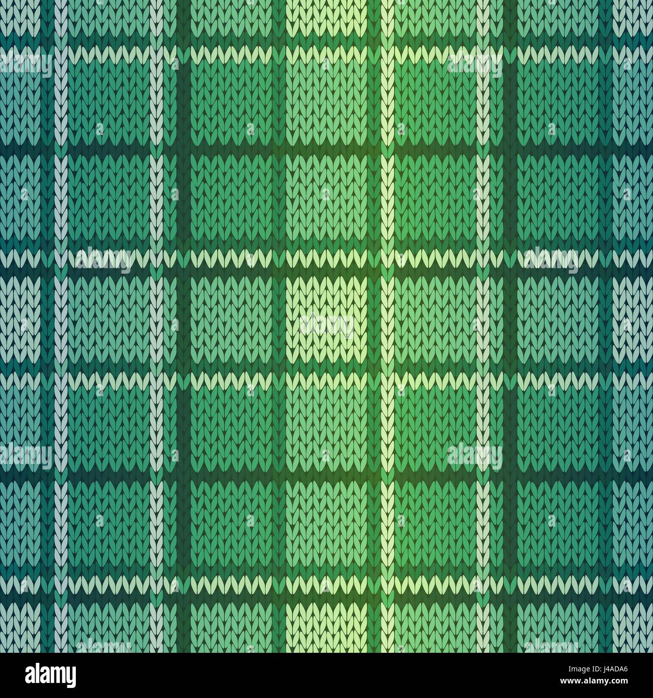 Seamless knitting vector pattern as a fabric texture in green and ...