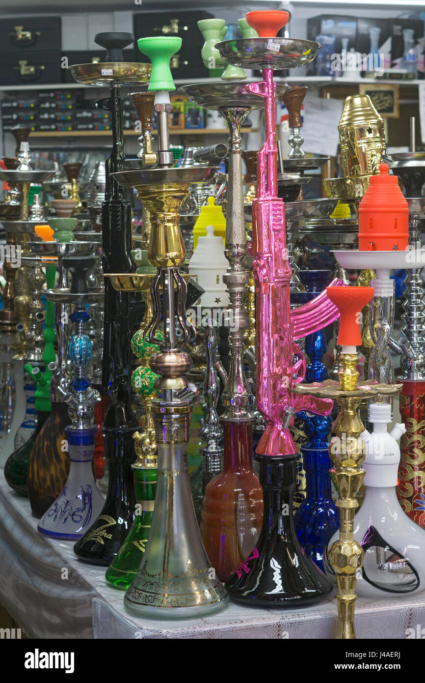 Hookah pipes for sale at the Best Buzz Hookah Shop in the Little Stock