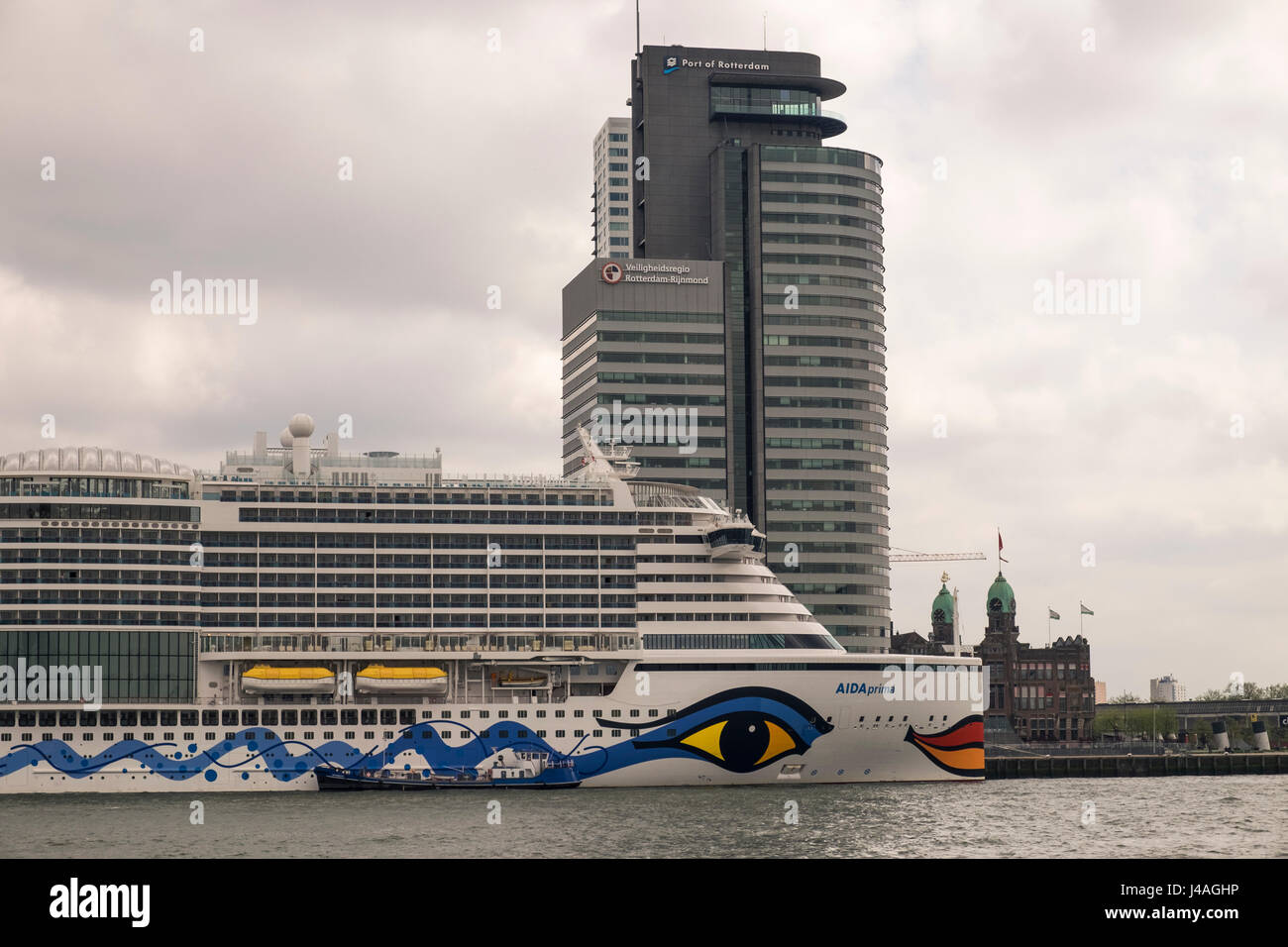 Cruise ship at Wilhelmina Pier, Katendrecht, Rotterdam, The Netherlands. Stock Photo