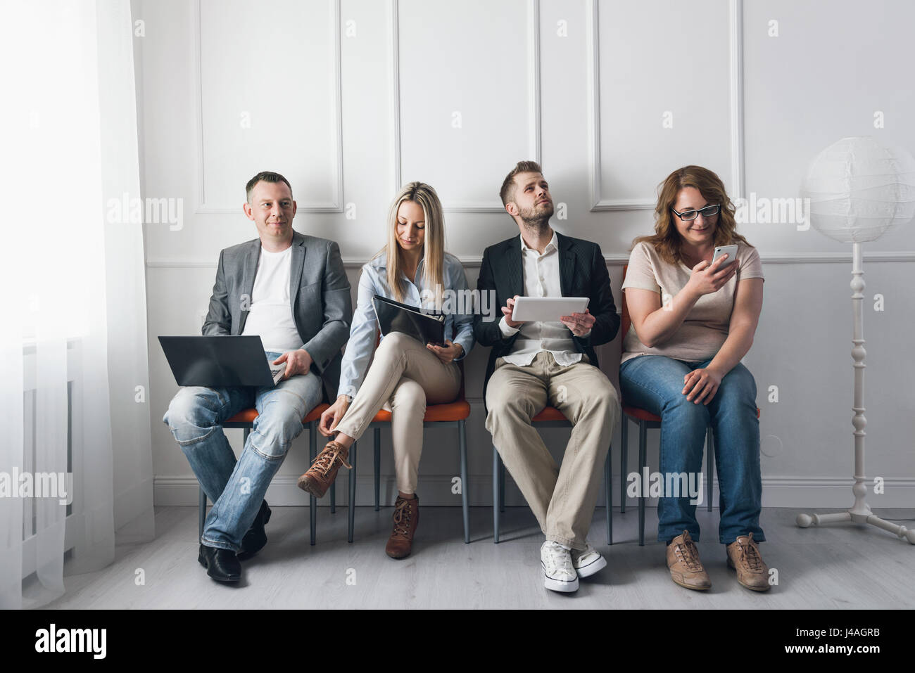 Job interview people waiting hi-res stock photography and images - Alamy