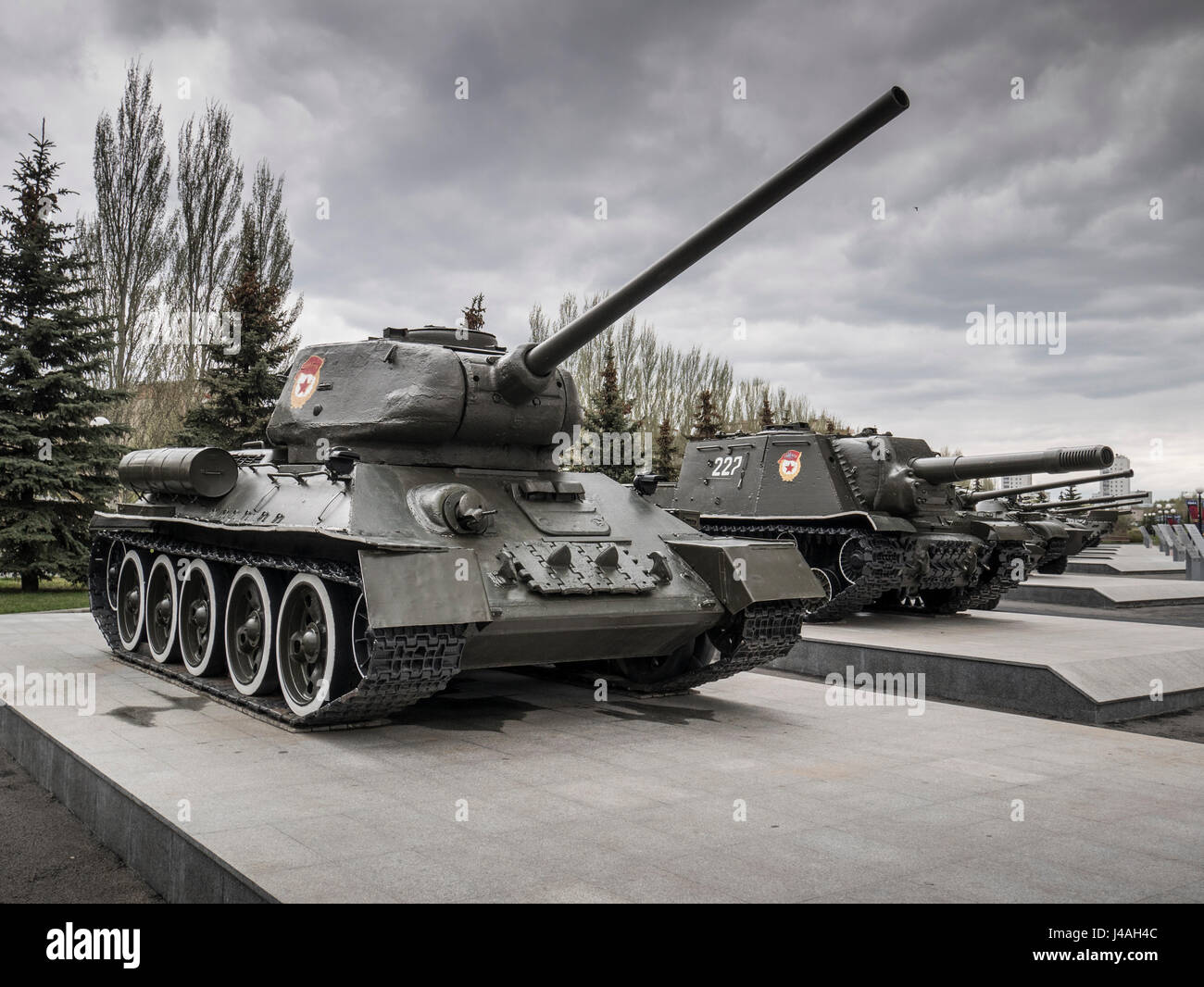 T34 Russian Battle Tank Kazan Victory Park Stock Photo