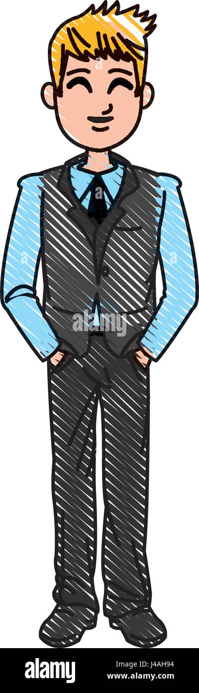 young business man standing with his hands Stock Vector Image & Art - Alamy