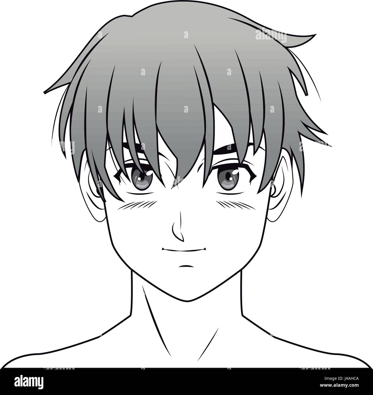 Boy anime male manga cartoon icon graphic Vector Image
