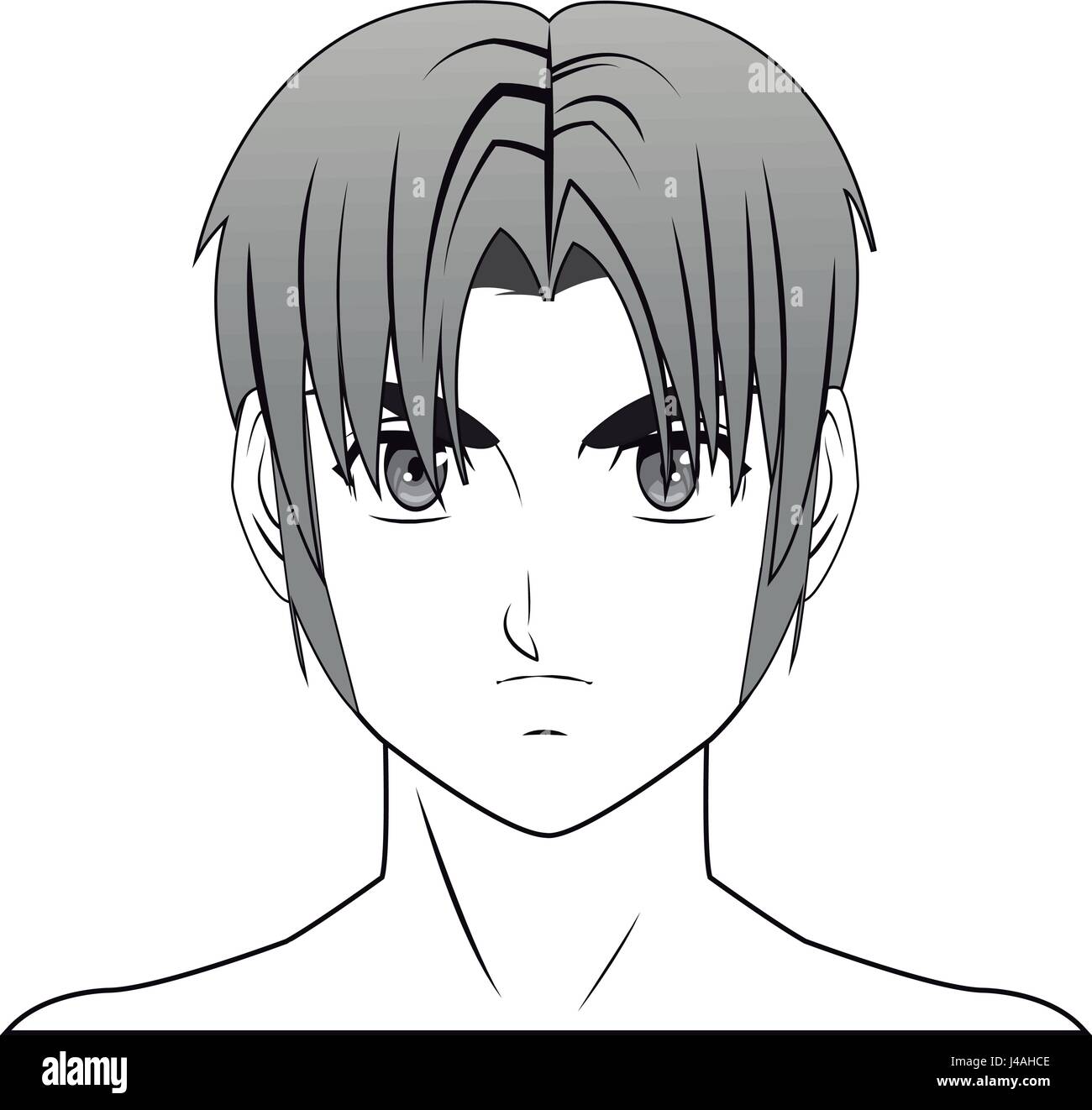 Young guy anime boy character japanese Royalty Free Vector