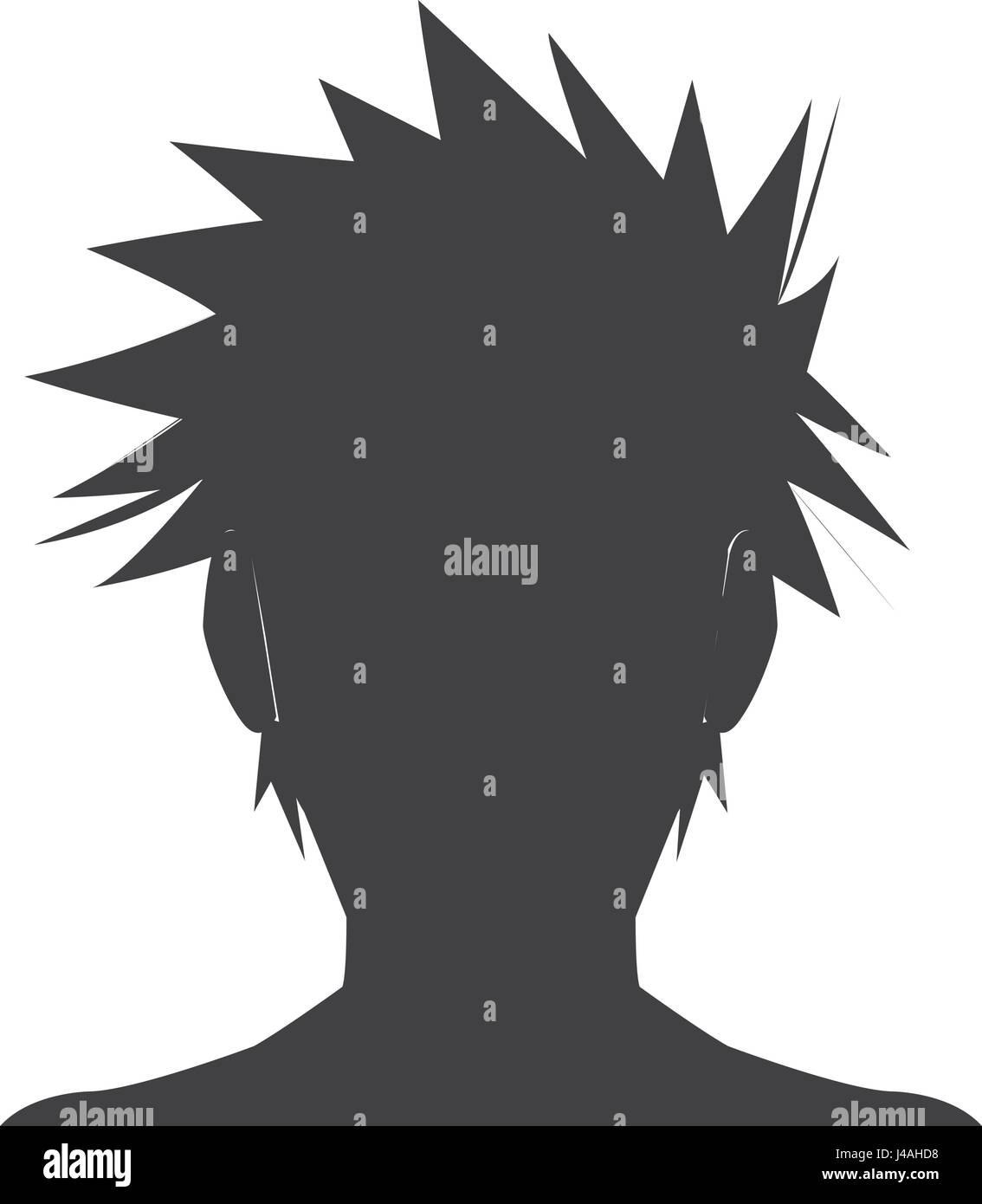 Silhouette head boy anime avatar hi-res stock photography and images - Alamy
