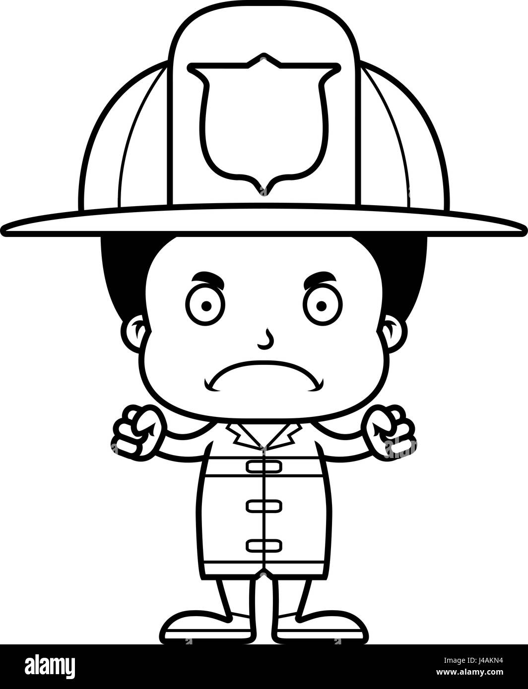 A cartoon firefighter boy looking angry Stock Vector Image & Art - Alamy