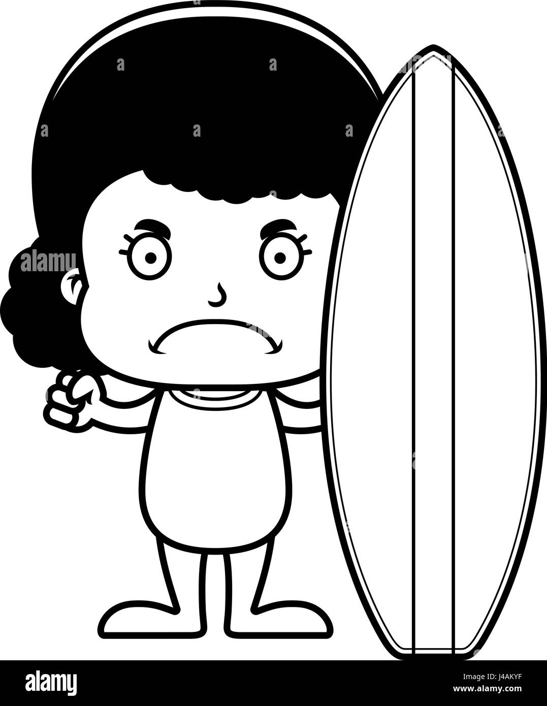 A cartoon surfer girl looking angry Stock Vector Image & Art Alamy