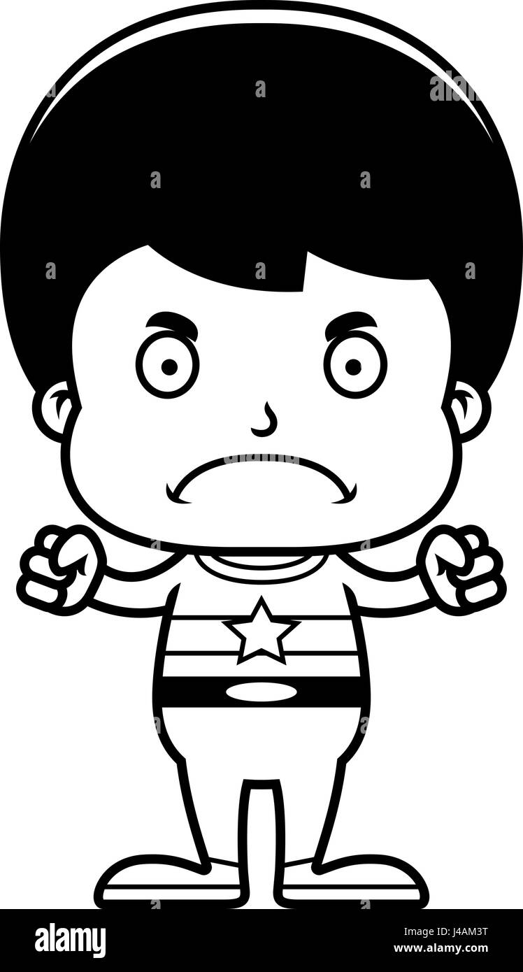 A cartoon superhero boy looking angry Stock Vector Image &amp; Art - Alamy