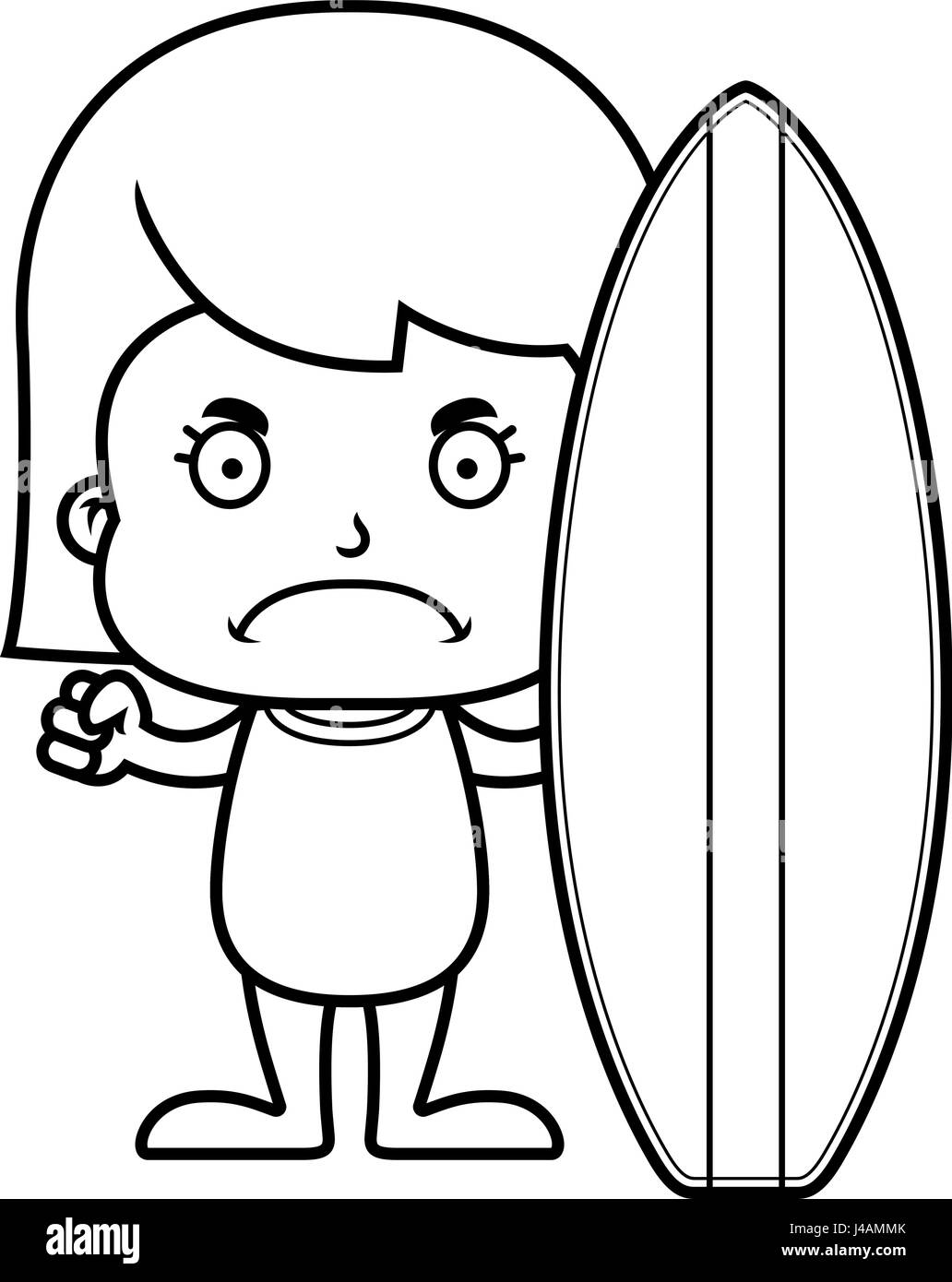 A cartoon surfer girl looking angry Stock Vector Image & Art Alamy