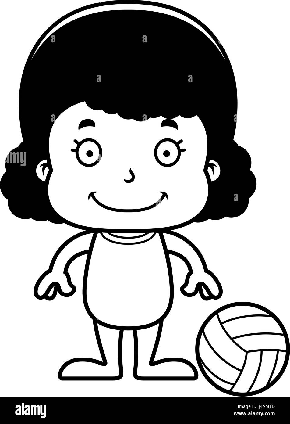 A cartoon beach volleyball player girl smiling Stock Vector Image & Art ...