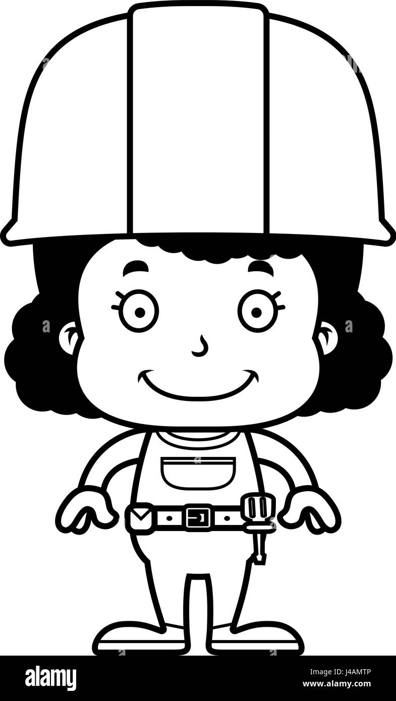 A cartoon construction worker girl smiling Stock Vector Image & Art - Alamy