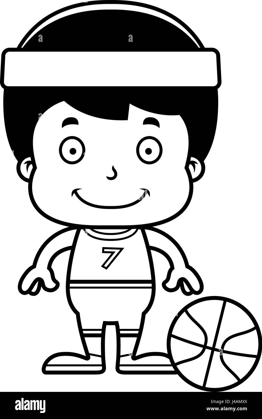 A cartoon basketball player boy smiling Stock Vector Image & Art Alamy