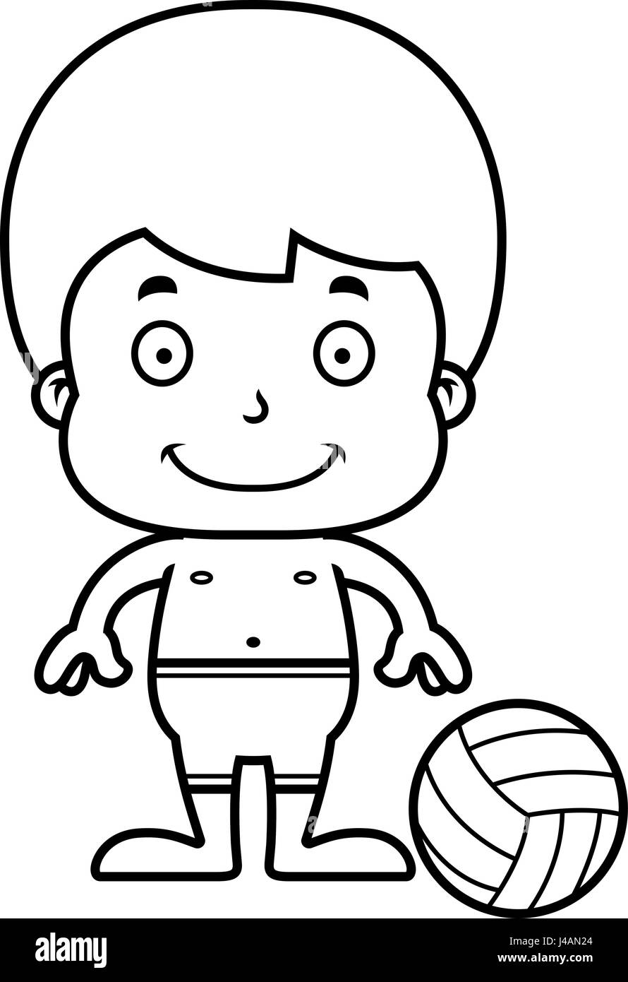 A cartoon beach volleyball player boy smiling Stock Vector Image & Art ...