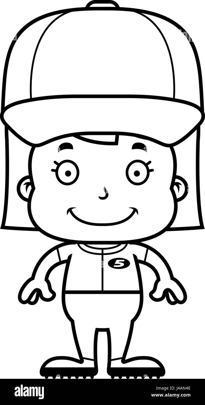A cartoon baseball player girl smiling Stock Vector Image & Art Alamy