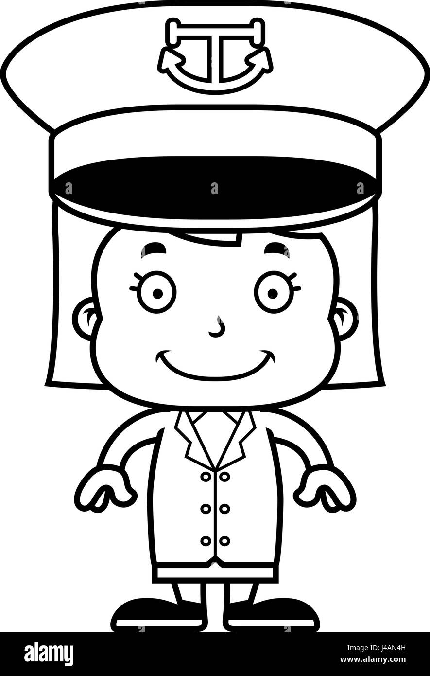 A cartoon boat captain girl smiling Stock Vector Image & Art - Alamy