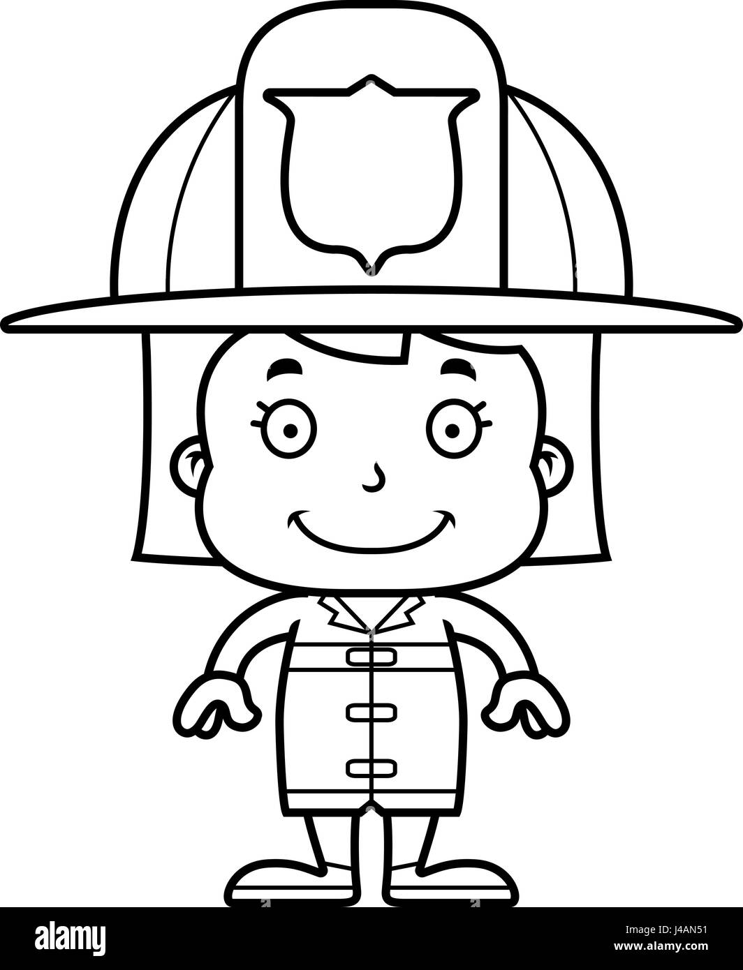 A cartoon firefighter girl smiling Stock Vector Image & Art - Alamy