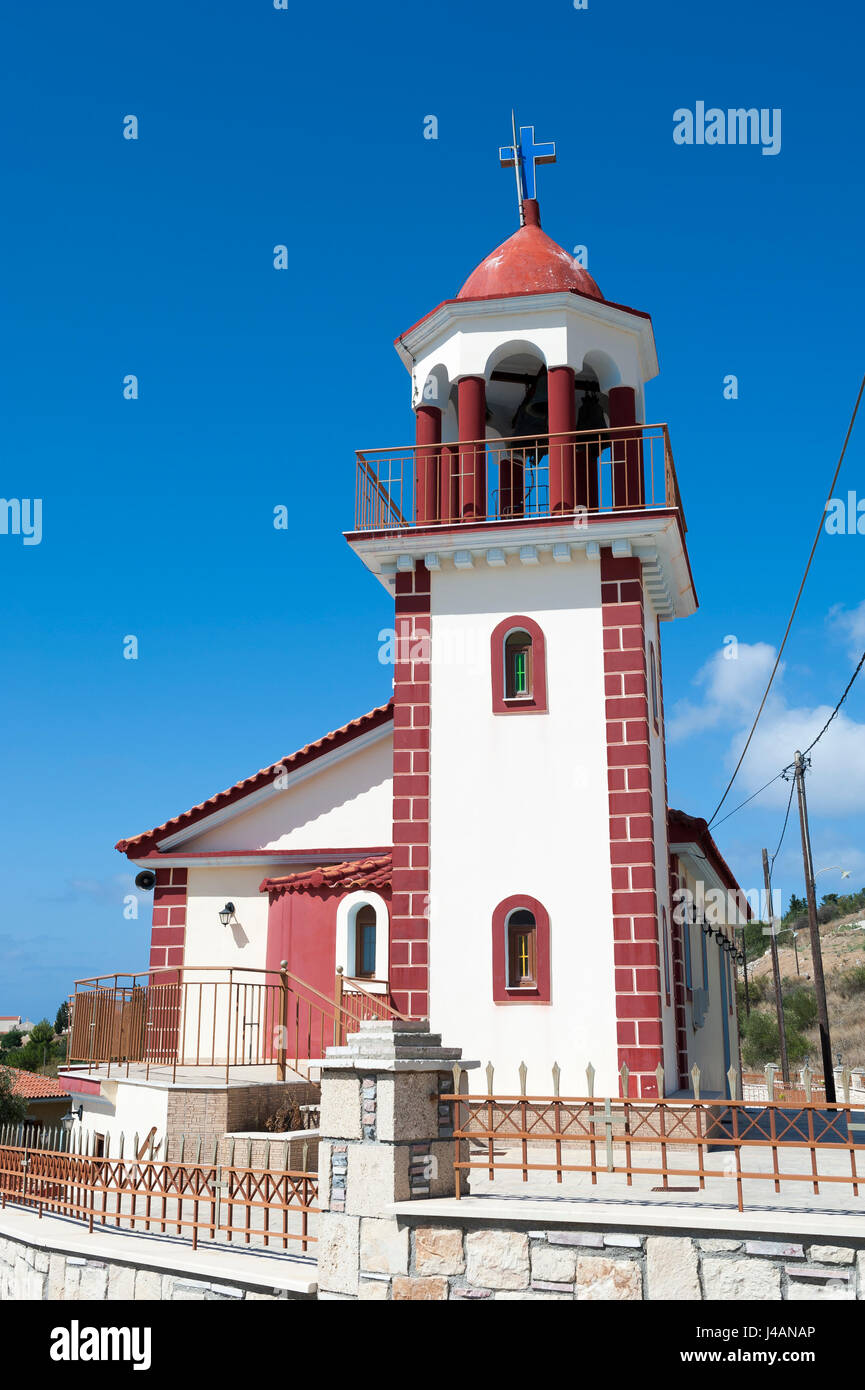 Church in Chavdata, Kefalonia, Ionian Islands, Greece, Europe Stock Photo