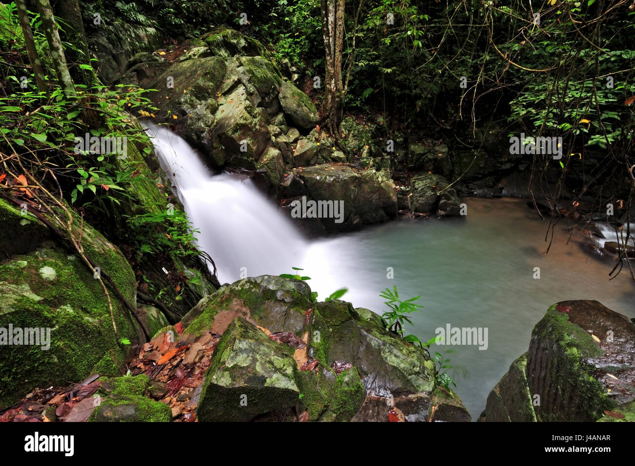 Kionsom waterfall in Kota KInabalu, Sabah Borneo, Malaysia. Stock Photo