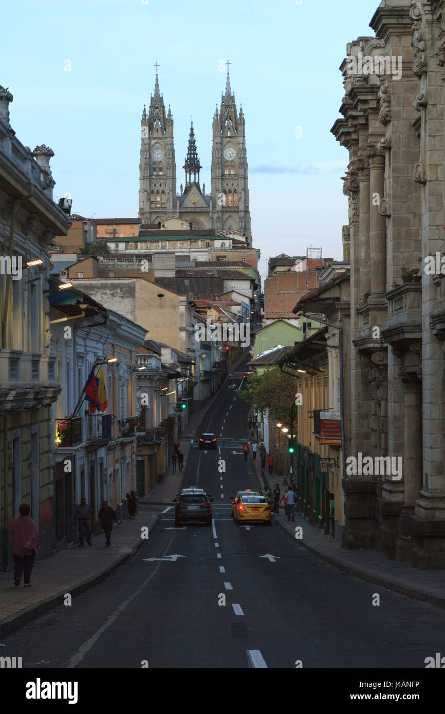 Basilica view from downtown Quito in Ecuador Stock Photo Alamy