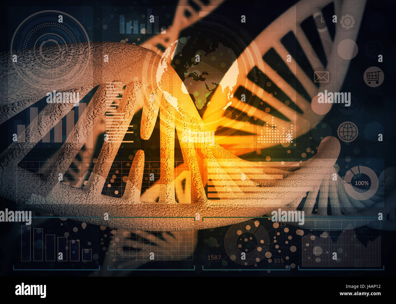 DNA molecules background Stock Photo - Alamy