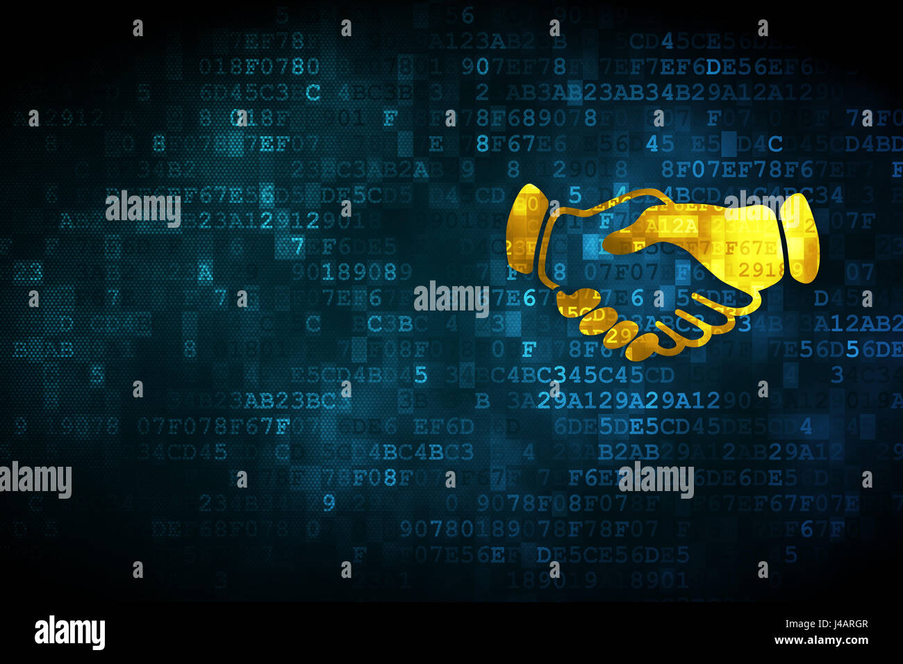 Business concept: Handshake on digital background Stock Photo - Alamy
