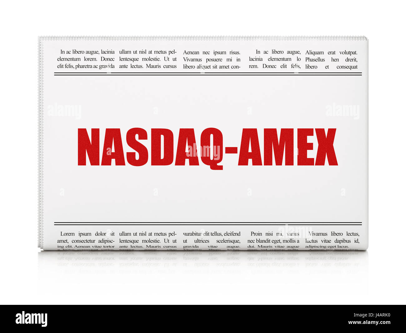Stock market indexes concept: newspaper headline NASDAQ-AMEX Stock Photo