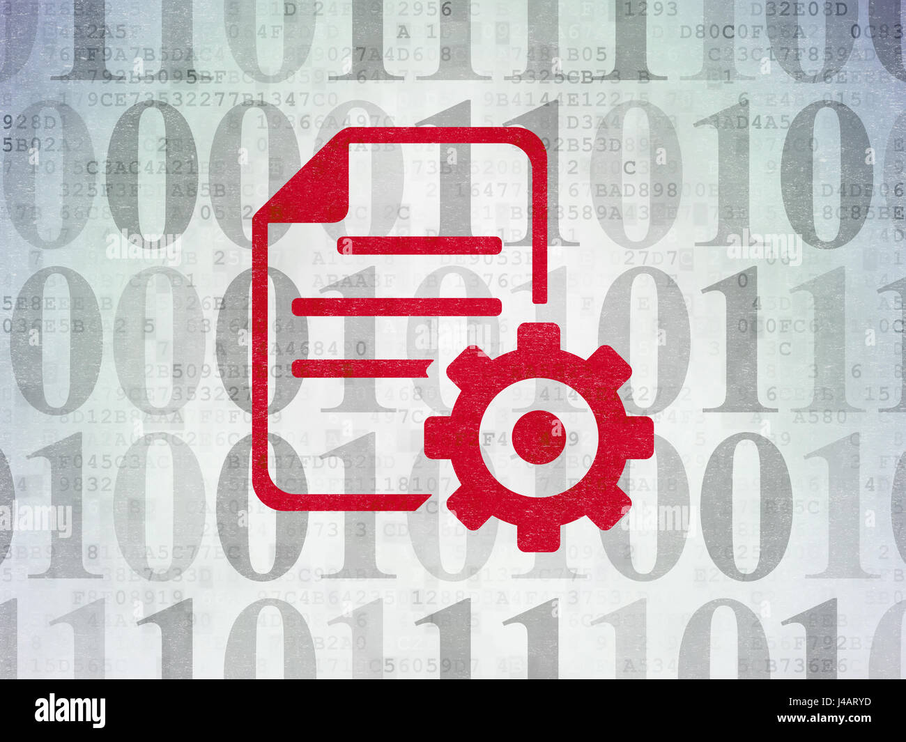 Programming concept: Gear on Digital Data Paper background Stock Photo ...