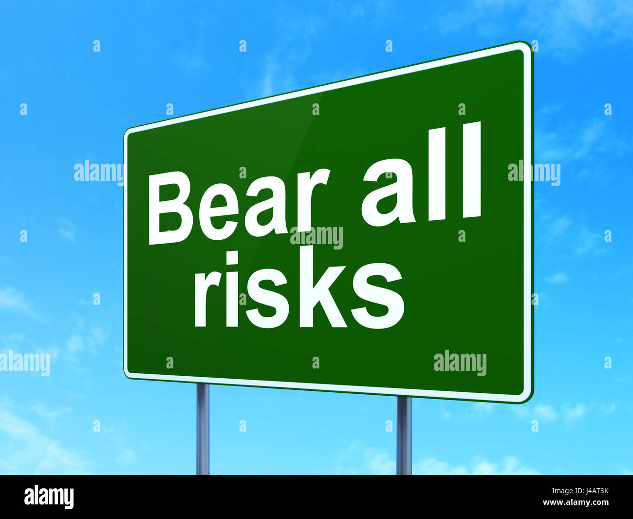 All Risks Background Insurance concept: Bear All Risks on road sign background Stock Photo ...