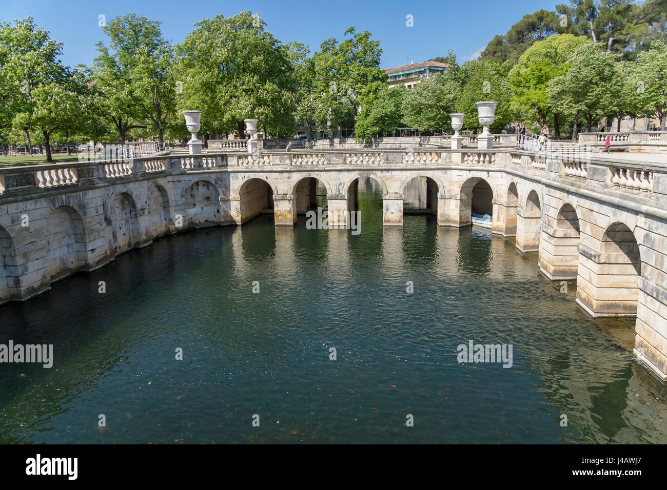 Jardin de la Fontaine, situated in Nimes France Stock Photo
