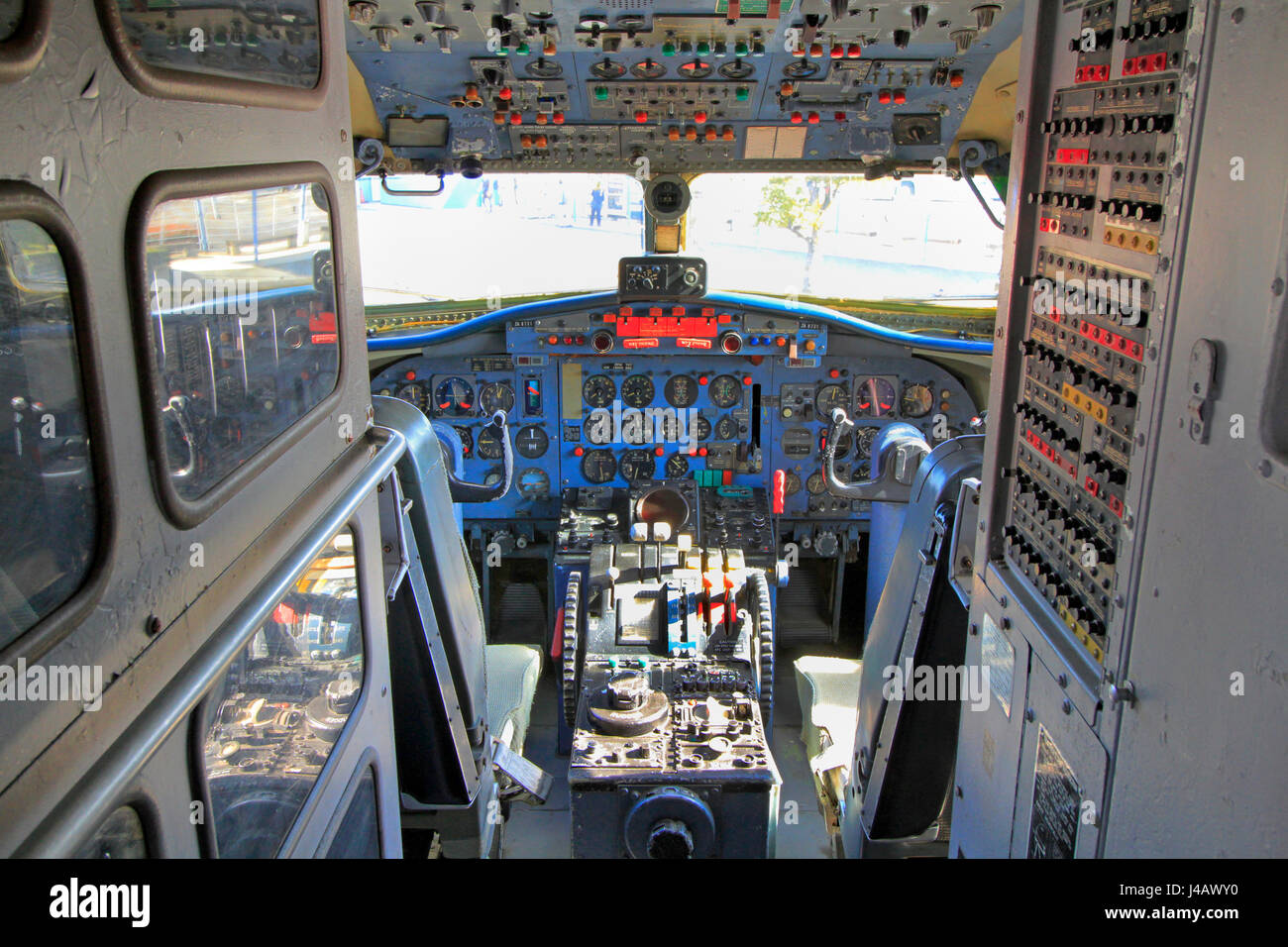 Flight Deck Of Air Nippon Ys 11 Airliner Stock Photo Alamy