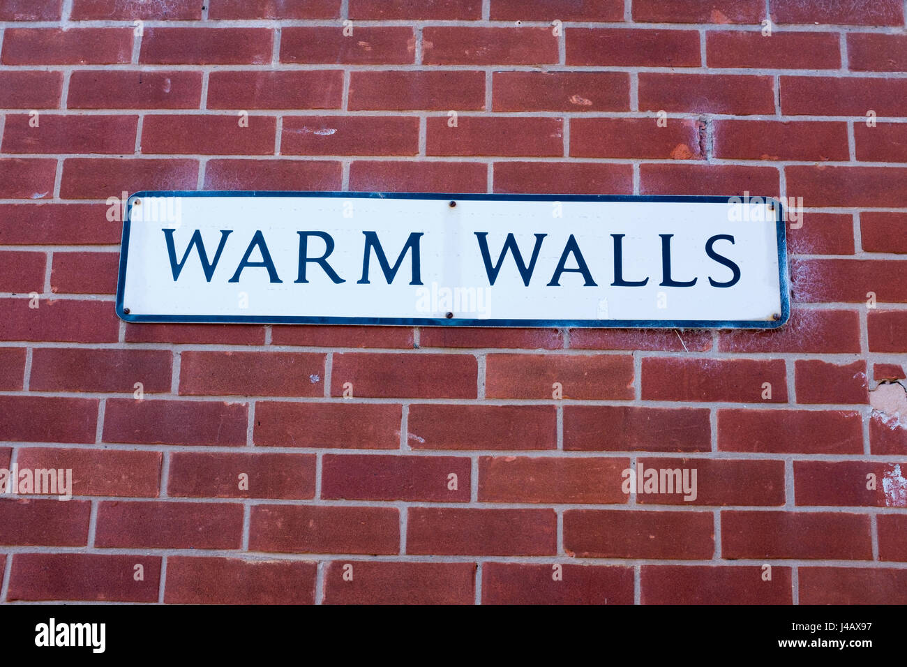 Warm Walls street name in Sandbach Cheshire UK Stock Photo