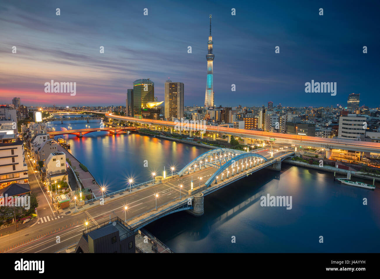 Tokyo. Cityscape image of Tokyo skyline during twilight in Japan. Stock Photo