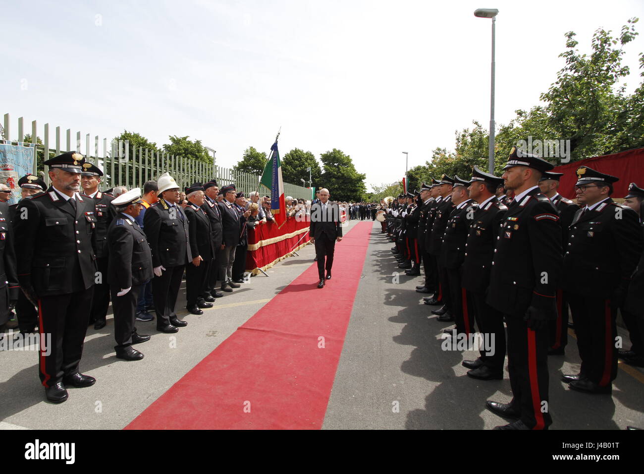 San Marcellino/Ce, Italy. 11th May, 2017. This morning, in Milan, there was the inauguration of the new Carabinieri Station, which in the case will be titled the Appointed Silver Medal at Valor Militare Pasquale Santonastaso. At the ceremony there will be Civil and Military Political Authorities. Gioacchino Alfano Credit: Fabio Sasso/Pacific Press/Alamy Live News Stock Photo