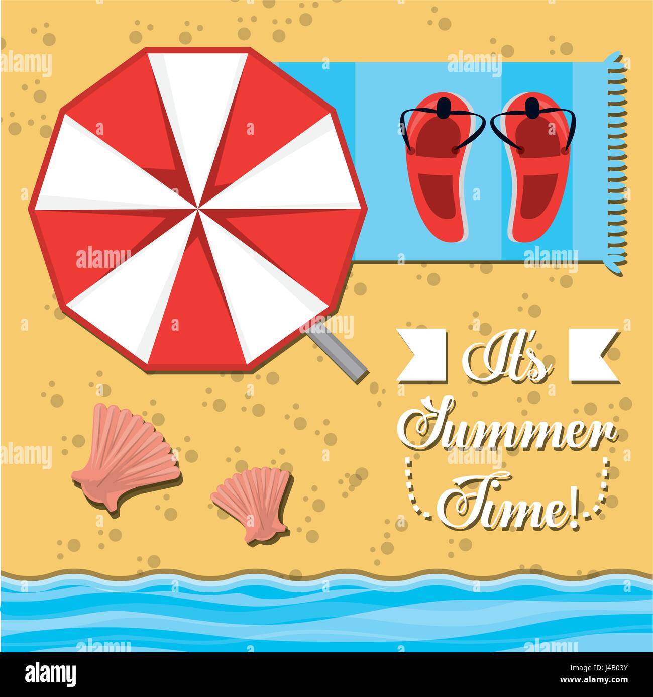 set summer icon over sand and beach Stock Vector Image & Art - Alamy