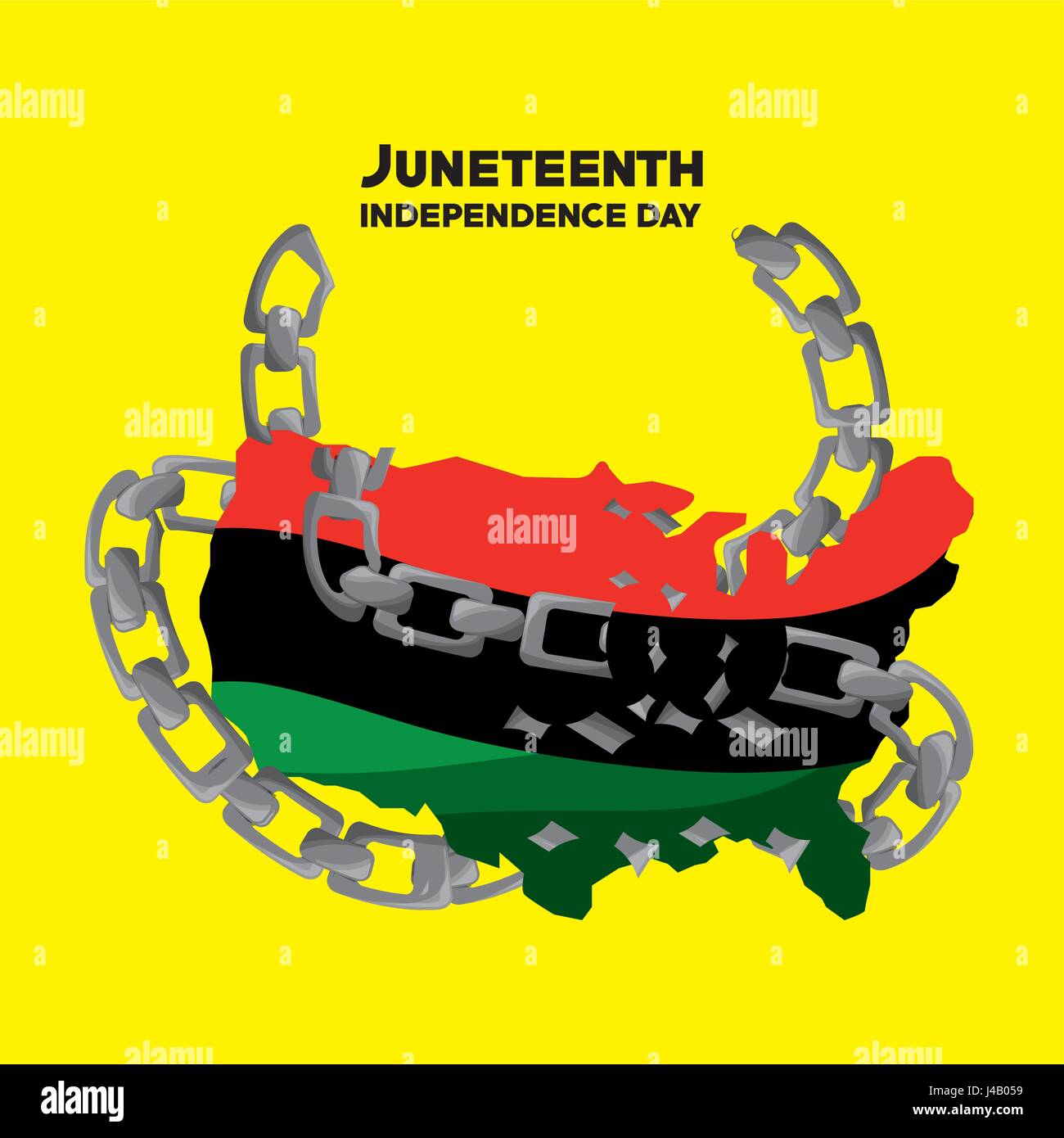 Independence Day Flag With Chain To Juneteenth Stock Vector Image