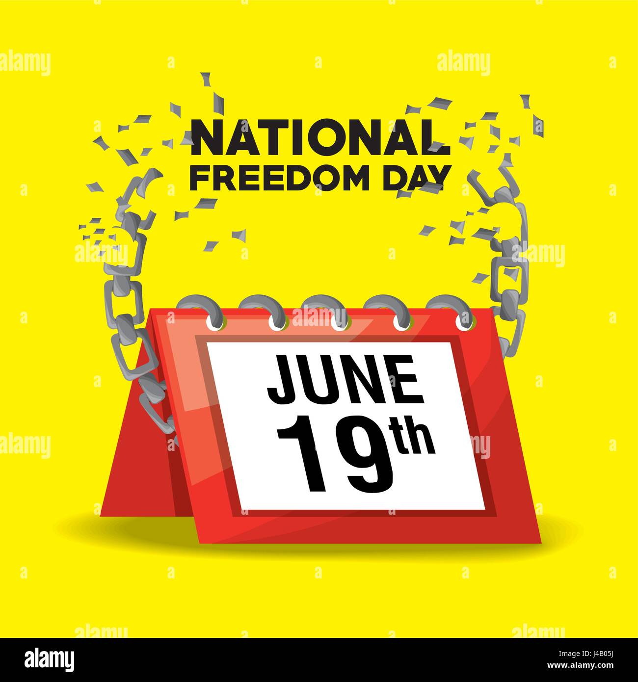 national freedom day with calendar and chain Stock Vector Image & Art